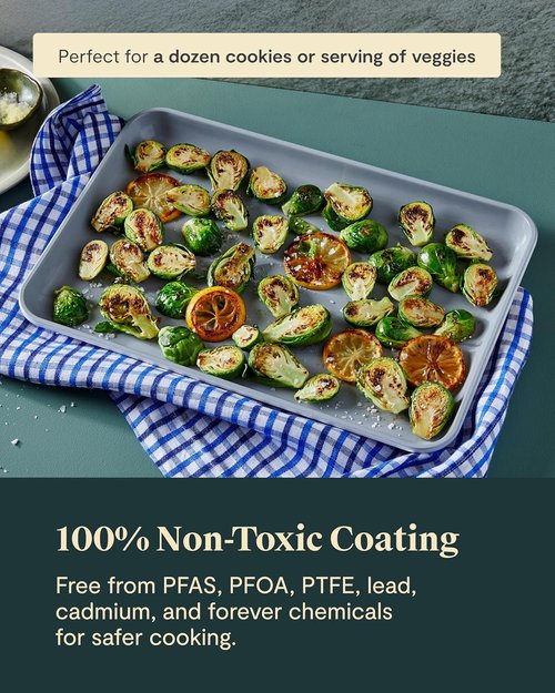 Caraway Non-Stick Ceramic Baking Sheet - Eco-Friendly, PTFE & PFOA Free - Ideal for Baking & Roasting - Medium (15" x 10") - Sage