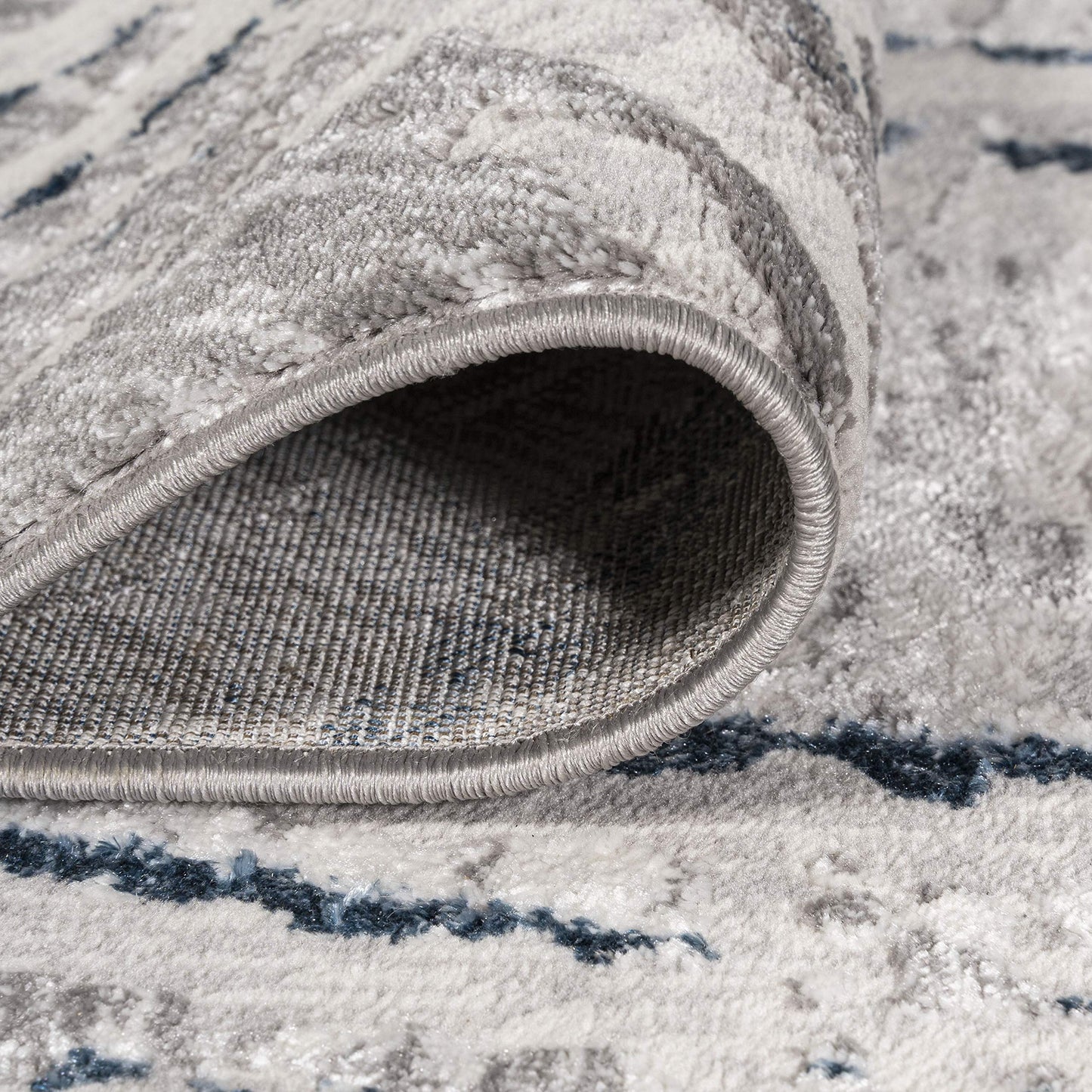 JONATHAN Y SOR201B-3 Slant Modern Abstract Indoor Area-Rug Contemporary Solid Striped Easy-Cleaning Bedroom Kitchen Living Room Non Shedding, 3 ft x 5 ft, Gray/Blue