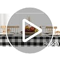 Hiasan 60 x 120 Inch Checkered Tablecloth Forest Green White Waterproof Polyester