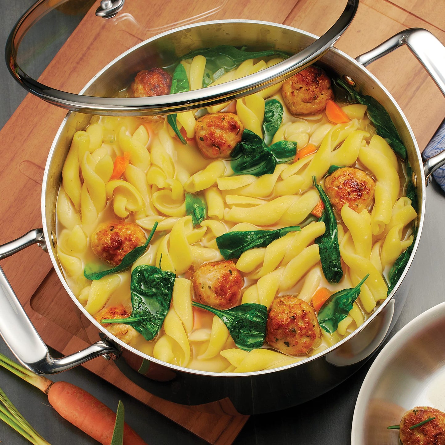 Tramontina Tri-Ply Clad Stainless Steel 8-Quart Stock Pot with Glass Lid, Induction-Ready Pasta Pot, Dishwasher-Safe, NSF-Certified