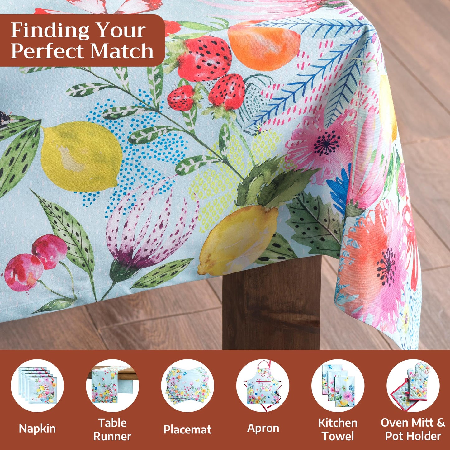 Maison d' Hermine Table Cloth Square Table 100% Cotton 60 x 60 Inches Tablecloth Reusable Decorative for Dining Kitchen Room Farmhouse Home Gifts for Mothers Day Spring Summer - Jardin D'Ete - Mint