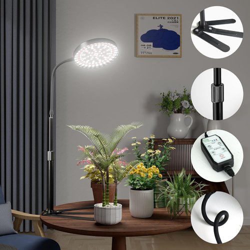 GooingTop Grow Light - Full Spectrum 6000K LED Lamp for Indoor Plants | Adjustable Height 10-32''