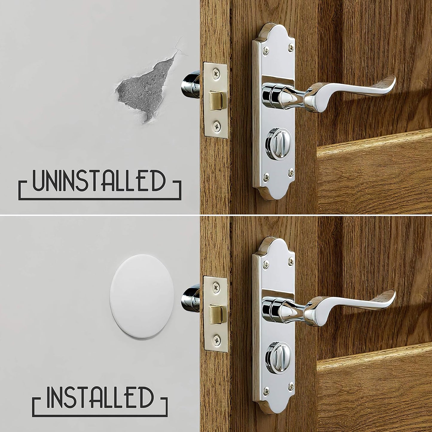 Skiennix Door Stoppers - Large 3.15" Silicone Wall Protectors - Strong Adhesive & Shock Absorbent - 4 Pack - White