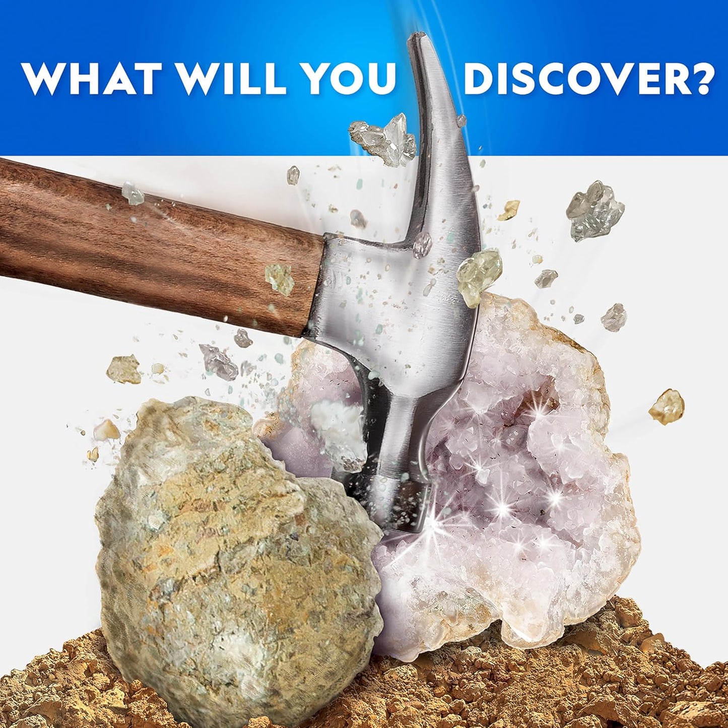 National Geographic Geode Science Kit - Break Open 15 Premium Geodes with Goggles & Stands | Perfect STEM Gift for Kids