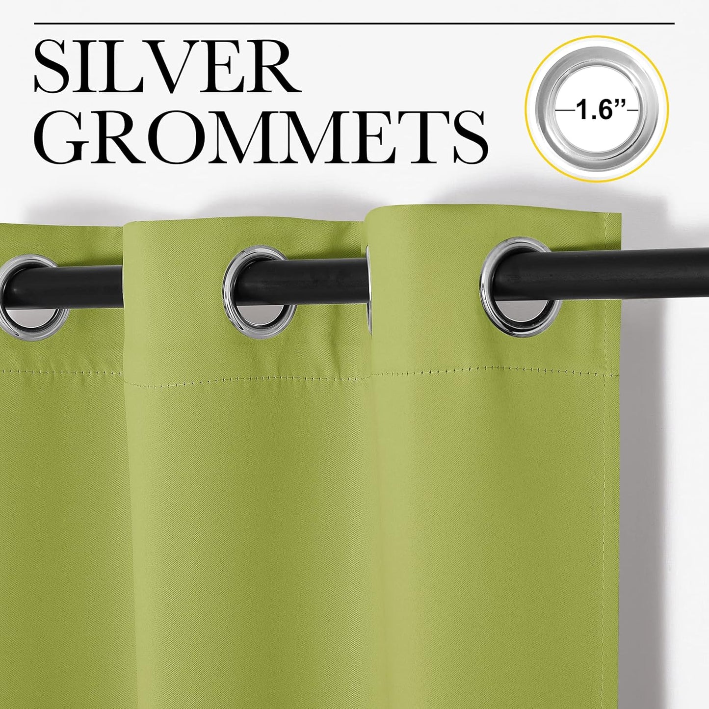 NICETOWN Blackout Curtains - Fresh Green Thermal Insulated Drapes | 40" Length, 29" Wide, 2 Panels for Kitchen