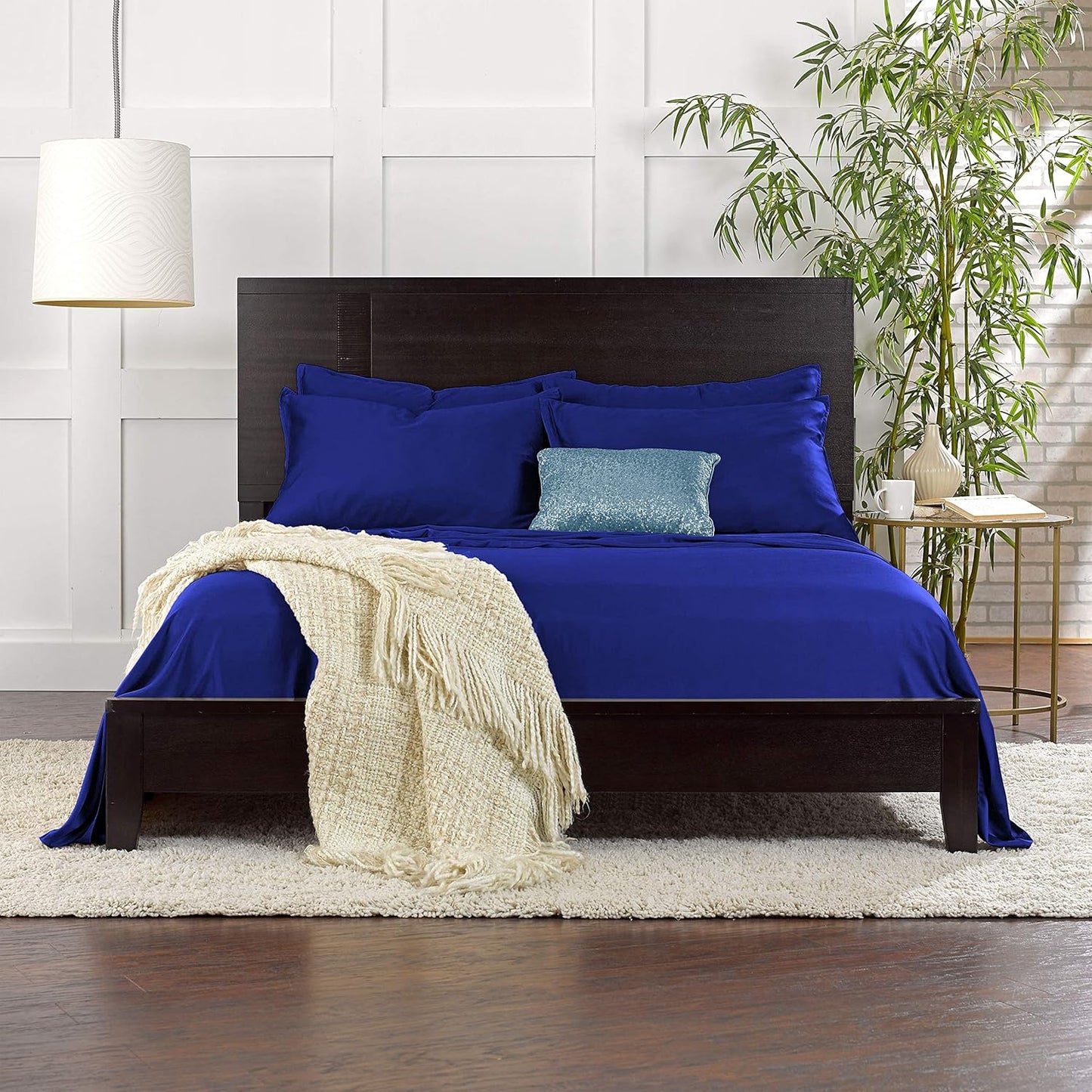 Pure Bamboo Queen Sheets - Luxuriously Soft & Cooling 100% Organic Viscose Bed Set | Cobalt Blue