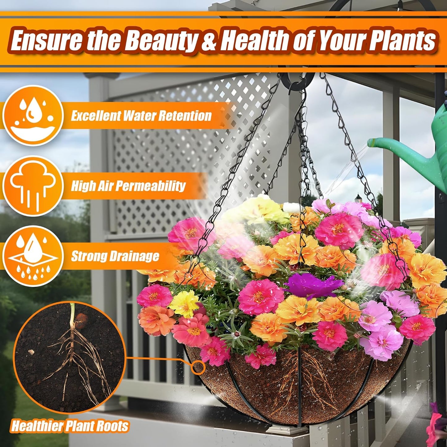 Sinimaka Coco Liners - 12 Inch Round Hanging Basket Liners | 6 Pack Coconut Fiber for Garden Flowers