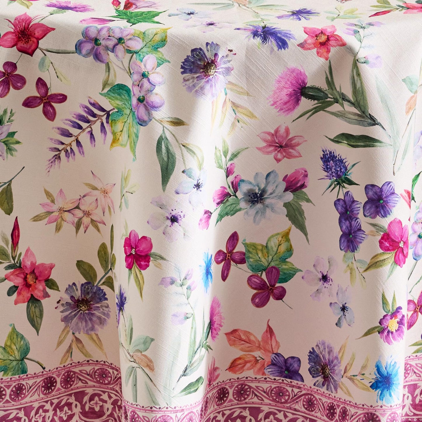 Maison d' Hermine Table Cloth Round Table 100% Cotton 69 Round Inches Tablecloth Reusable Decorative for Dining Kitchen Room Farmhouse Home Gifts for Mothers Day Spring Summer - Chardon