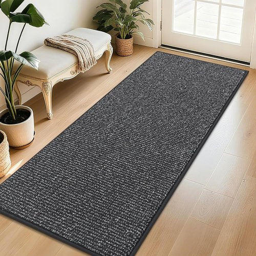 BEQHAUSE Dirt Trapper Door Mat - Non-Slip, Washable, Absorbent Entrance Mat | 32" x 72", Charcoal
