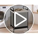 Large Laundry Hamper with Lockable Wheels, Removable Canvas Liner, Metal Frame