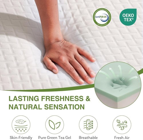 EGOHOME Twin Size Memory Foam Mattress - 12 Inch Cooling Gel Bed with Medium Firm Support | CertiPUR-US Certified, 75''L x 38''W, White