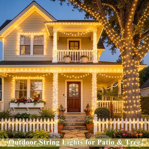 JMEXSUSS 200 LED String Lights Indoor Outdoor Clear Wire, Connectable Warm White Christmas String Lights for Bedroom, 66 Ft Twinkle Fairy Light Plug in for Wedding Home Tree Yard Patio Spring Decor