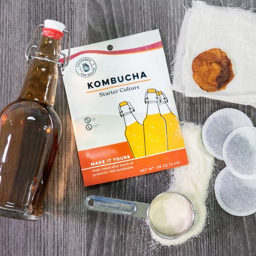 Cultures for Health Certified Organic Kombucha Starter SCOBY | Heirloom Culture for Unlimited Batches | Shelf-Stable Dehydrated Scoby for Fresh Activation | Brew Your Own Probiotic Tea | pH Test Strips Included
