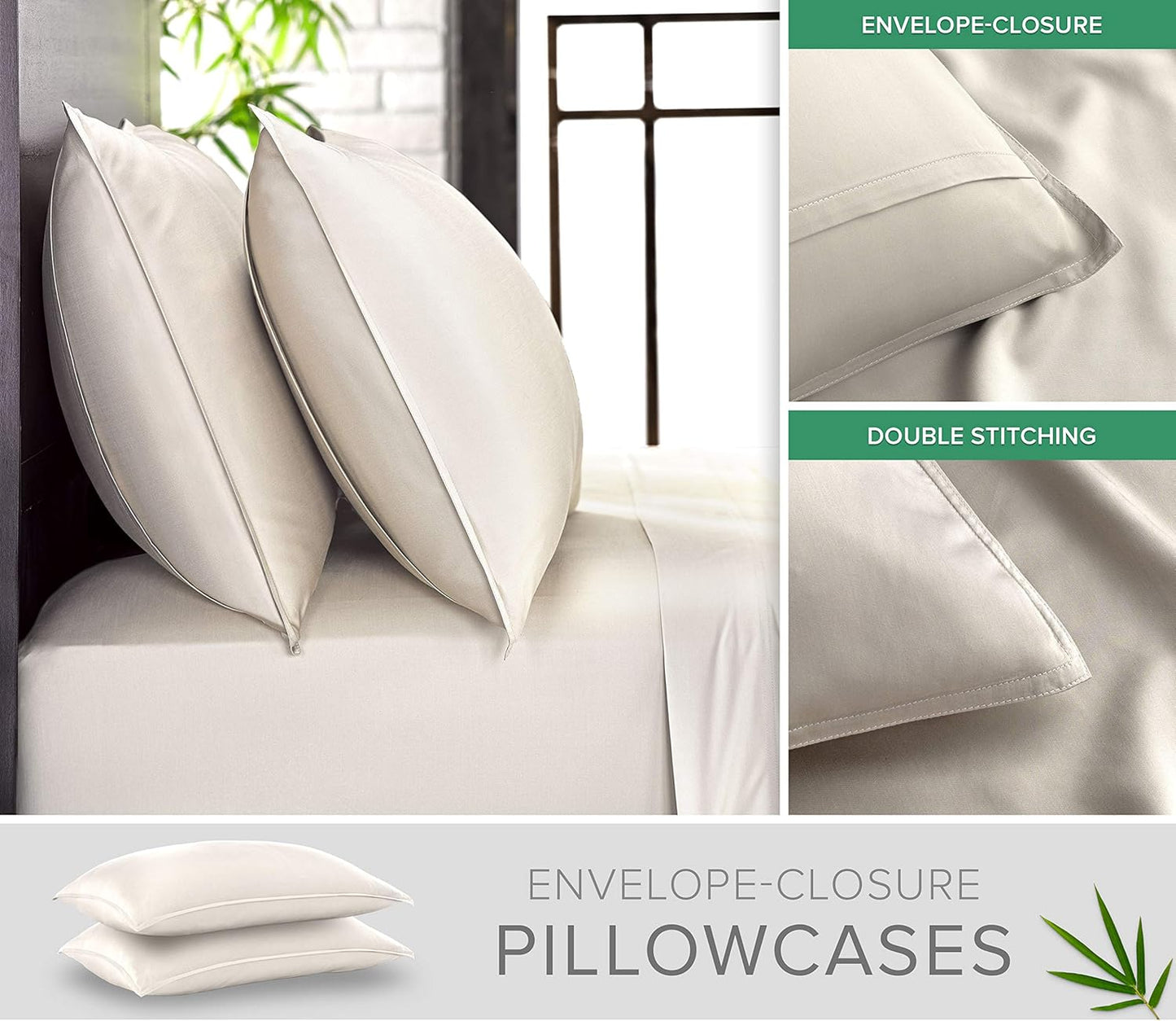 Pure Bamboo Twin Sheets - Luxuriously Soft 100% Organic Viscose Bed Set | Cooling Comfort, Ivory