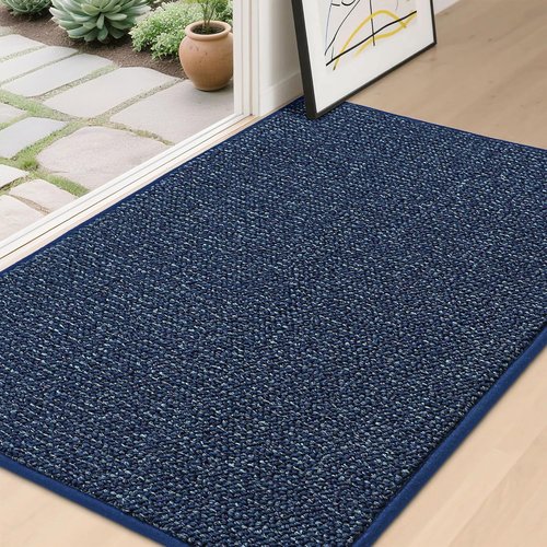 BEQHAUSE Dirt Trapper Door Mat - Non-Slip, Washable, Absorbent Entrance Mat | 32" x 48", Blue