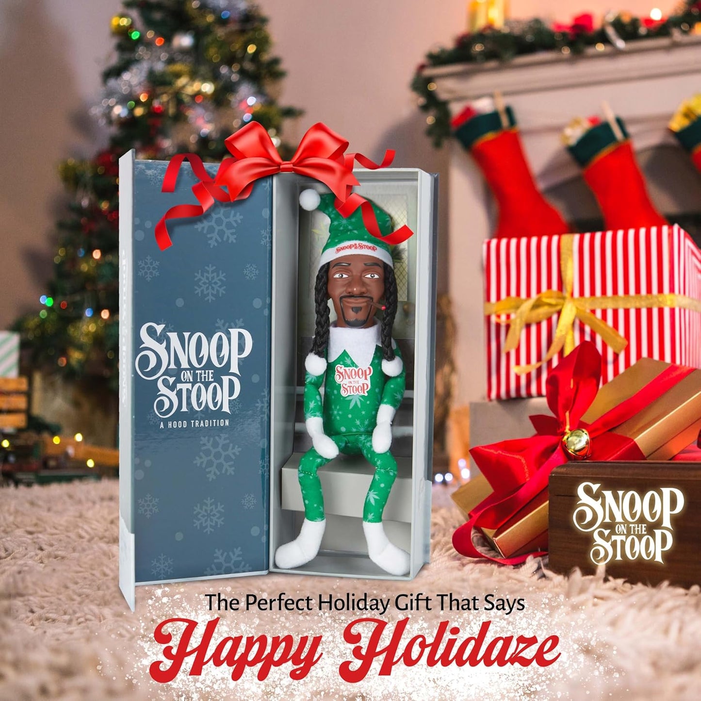 Snoop Dogg Christmas Shelf Décor - 12” Snoop on The Stoop Figurine for Festive Home Styling