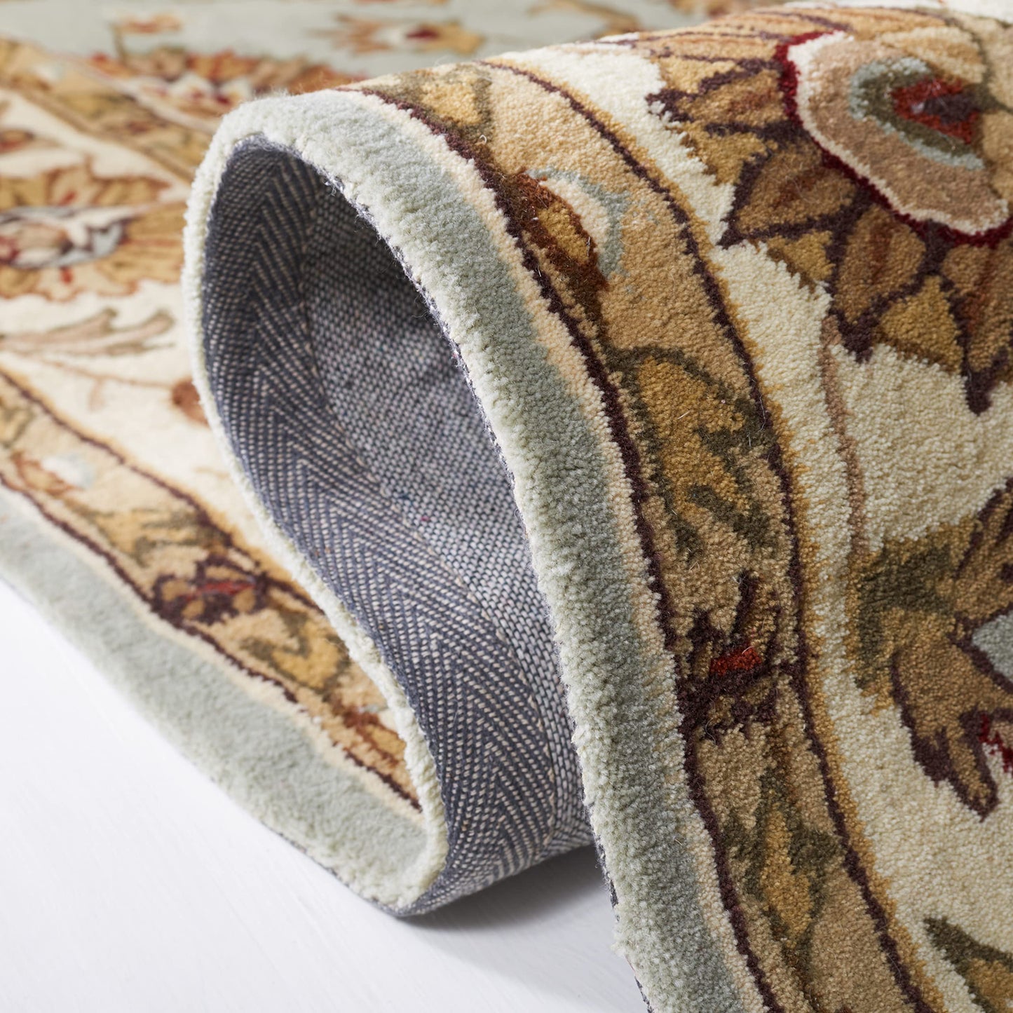 SAFAVIEH Total Performance Collection Accent Rug - 3' x 5', Light Blue & Ivory, Hand-Hooked Oriental, Non-Shedding & Easy Care, Ideal for High Traffic Areas in Entryway, Living Room, Bedroom (TLP416B)