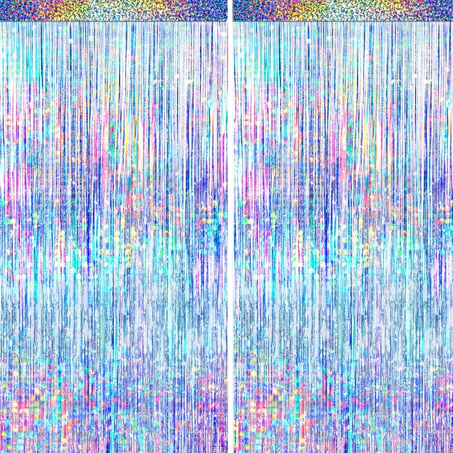 Silver Foil Fringe Curtain by [Brand Name] - 4 Packs of Metallic Tinsel Backdrop for Parties & Events