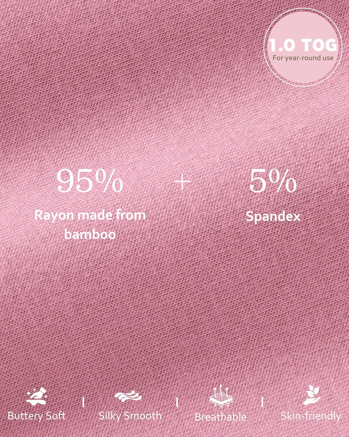 Rayon Made from Bamboo Baby Sleep Sack - Soft 1.0 Tog Wearable Blanket for Infants | 2-Pack Pink Rainbow, 6-12 Months