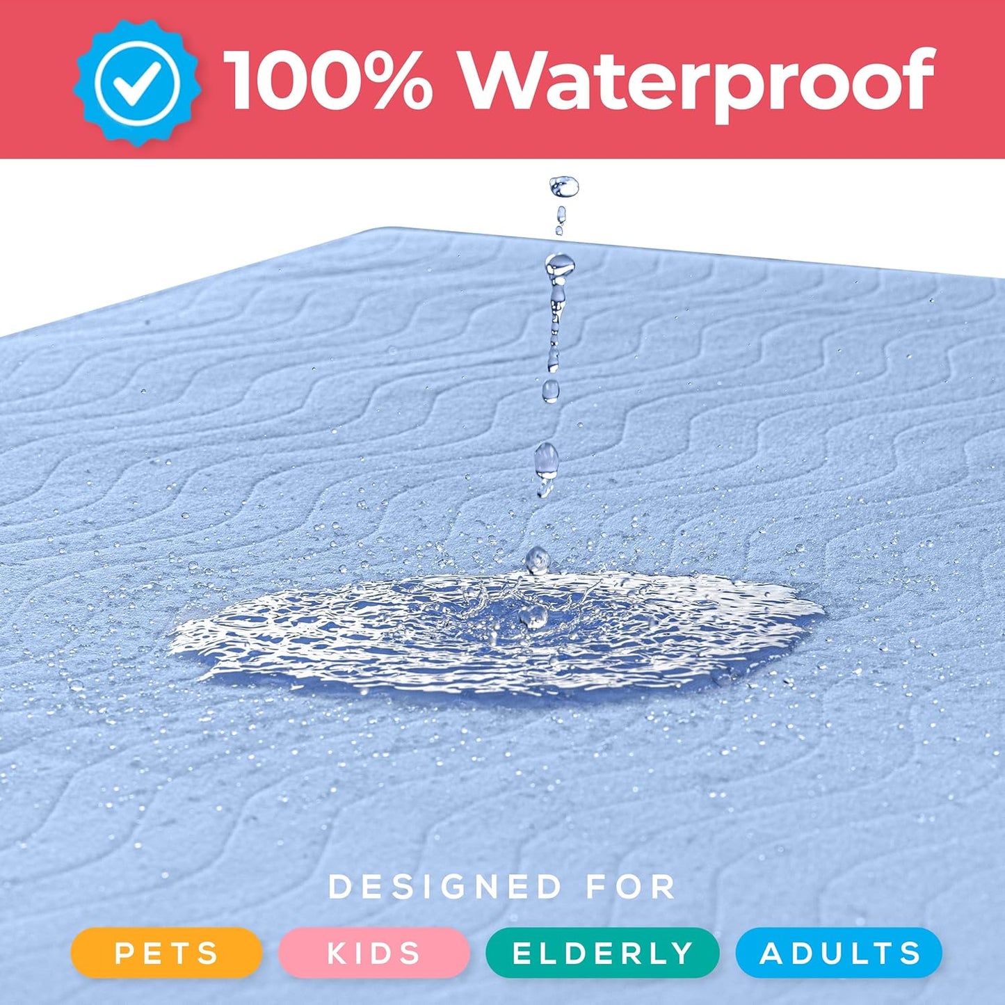 Utopia Bedding Waterproof Washable Underpads - Heavy Absorbency Bed Pads for Adults & Pets | 34" x 36" (Pack of 4)