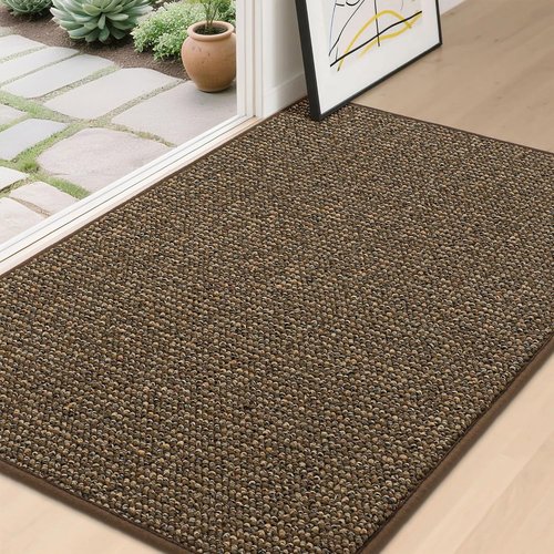 BEQHAUSE Dirt Trapper Door Mat - Non-Slip, Washable Entrance Mat | 32" x 48", Brown, Dirt Resistant & Absorbent