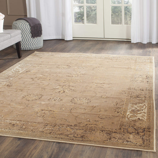 SAFAVIEH Vintage Collection Accent Rug - 3'3" x 5'7", Taupe, Oriental Distressed Viscose Design, Ideal for High Traffic Areas in Entryway, Living Room, Bedroom (VTG117-1662)