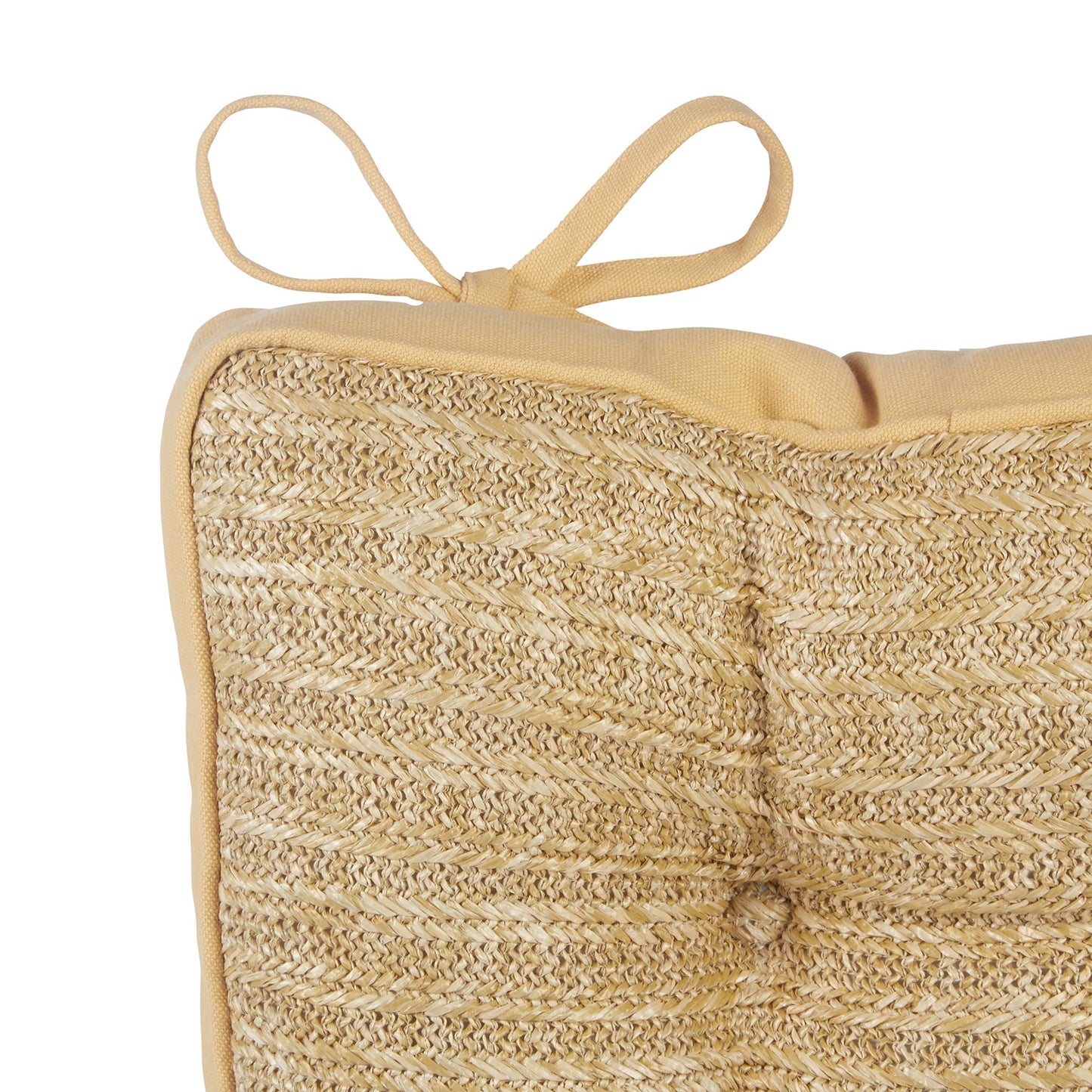 Klear Vu Raffia Patio Chair Water Resistant Cushion Set, Seat and Seatback Cushions 2 Piece Set, Natural