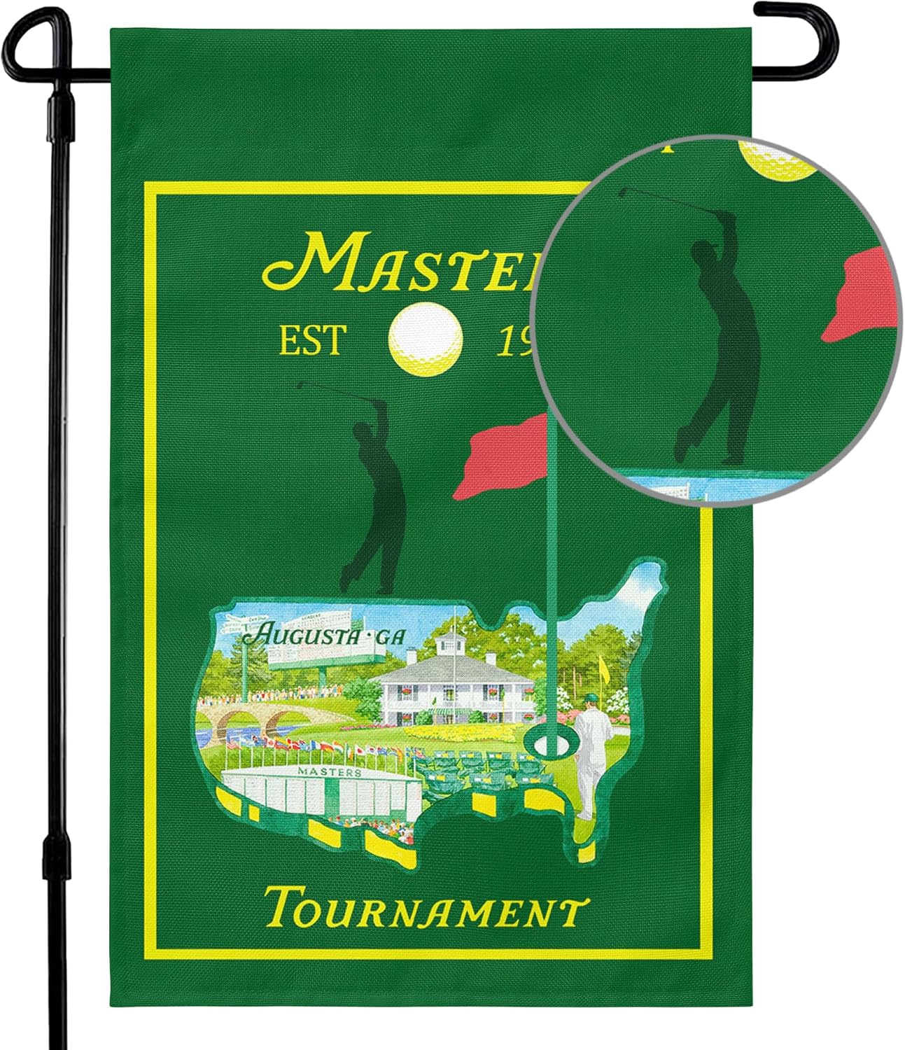 Ma-sters Golf Garden Flag - 12x18 Inches Outdoor Decor for Lawn & Patio | Holiday Home Decoration