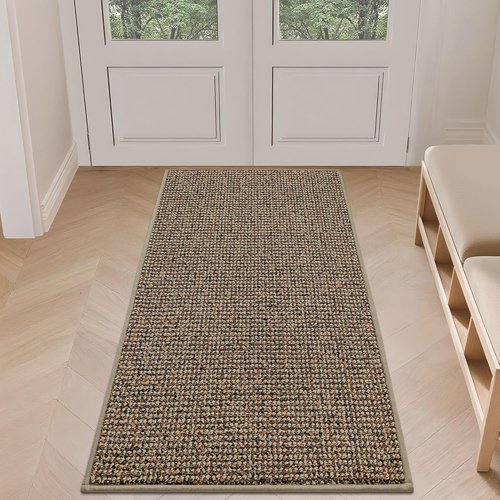 BEQHAUSE Dirt Trapper Door Mat - Non-Slip, Washable, Absorbent 24" x 60" Beige Entrance Mat
