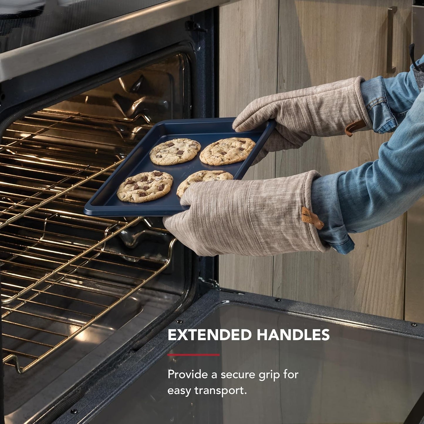 KitchenAid Nonstick Aluminized Steel Baking Sheet - 9x13in, Ink Blue for Perfect Baking Results