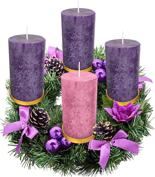 Advent Candle Set of 4 | Rustic Pillar Candles - Made in The USA for Advent Rings & Wreaths