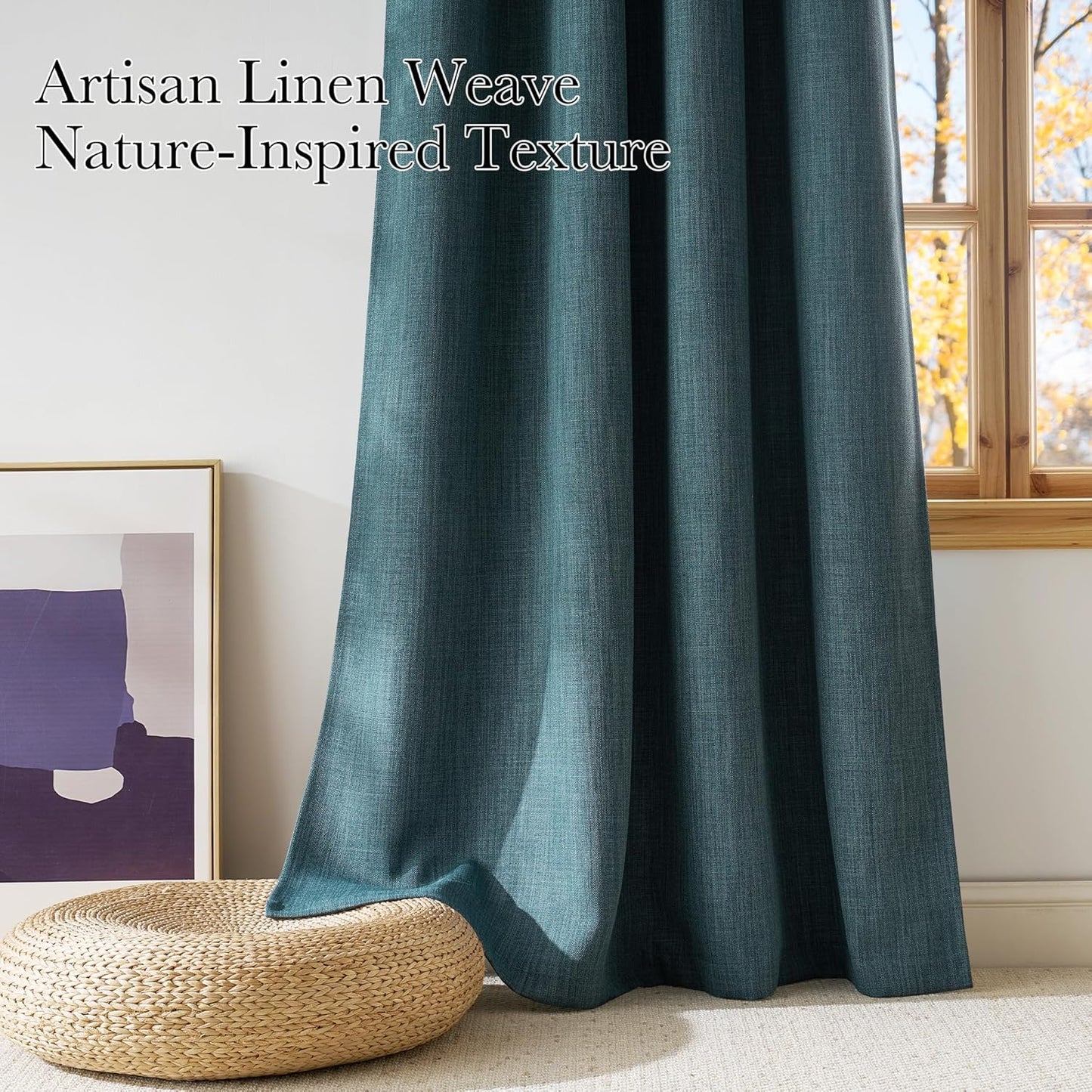 NICETOWN Greyish Blue Blackout Curtains - 63-Inch Privacy Panels for Modern Farmhouse Style | 2 Grommet Top Panels