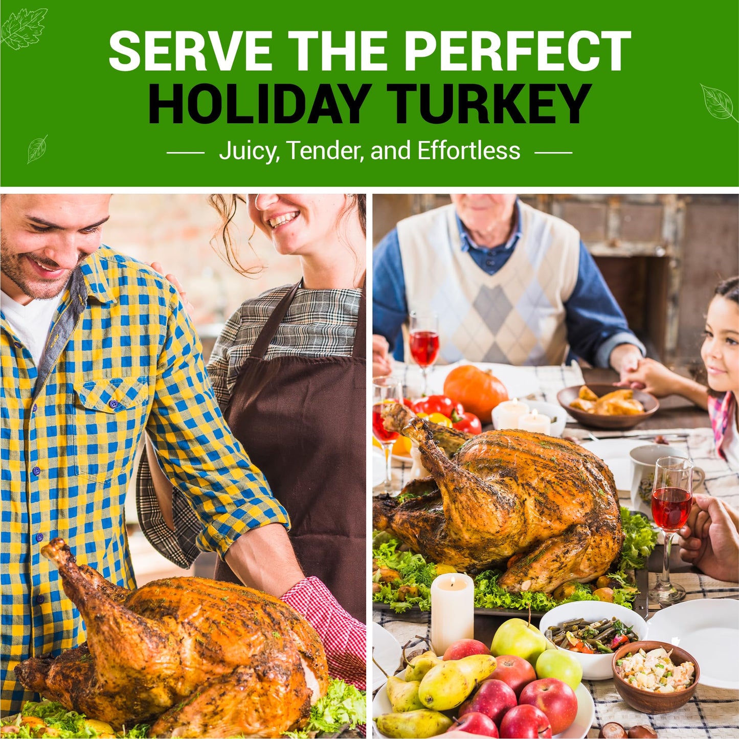 Buddy Bags Co Oven Bags for Roasting | Turkey Size (19" x 24.5") | 10-Pack Heavy-Duty, Oven-Safe Turkey Bags | BPA-Free, Heat-Resistant, Made in USA
