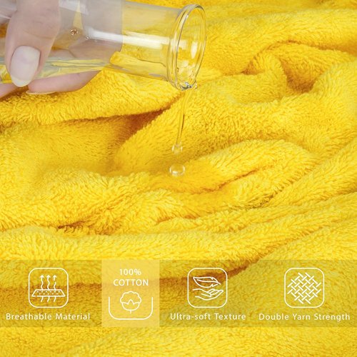Cotton Paradise 100% Cotton Oversized Bath Sheet - Extra Large 40x80 Yellow Turkish Towel