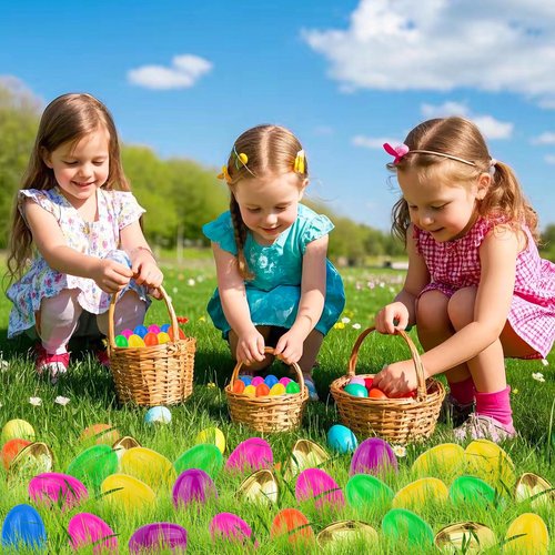 FLYSNK 50 Pack 3 Inch Large Easter Eggs Bulk Include 6 Surprise Golden Eggs, Bright Colors Fillable Plastic Easter Egg Empty for Easter Hunt, Easter Basket Stuffers Fillers Party Favors