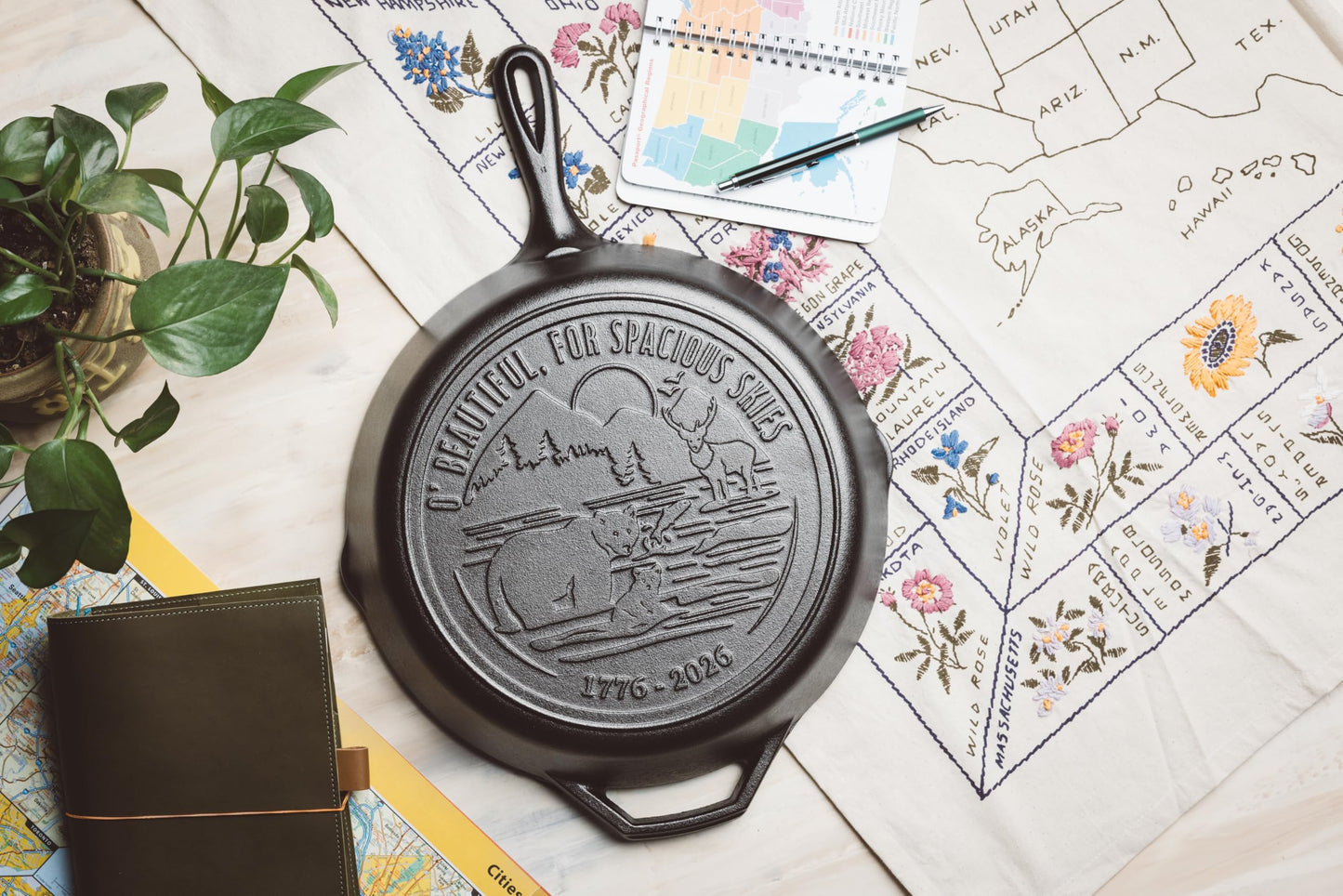 Lodge 12 Inch Cast Iron Skillet – Pre-Seasoned Frying Pan with Teardrop Handle – Oven, Stovetop, Grill & Campfire Use – Made in USA – Non-Toxic, Even-Heating Cookware – 250th Anniversary Logo