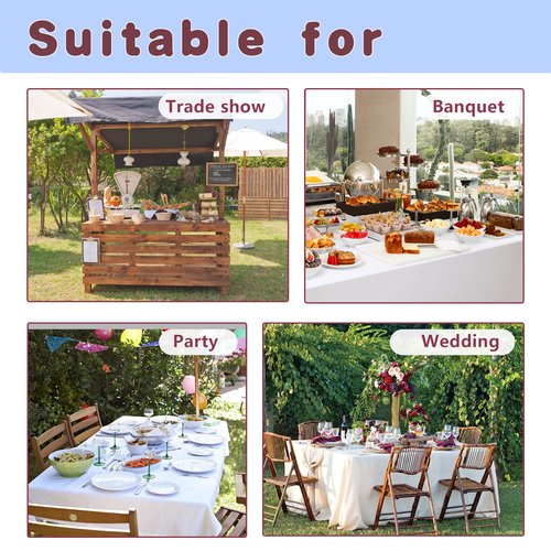 HolidayIdeas Fitted Black Tableclothes - 96 x 30 Inch - 2 Pack Rectangle Tablecloths for 8 Foot Tables, Polyester Fabric Table Covers for Parties, Trade Show, Birthday
