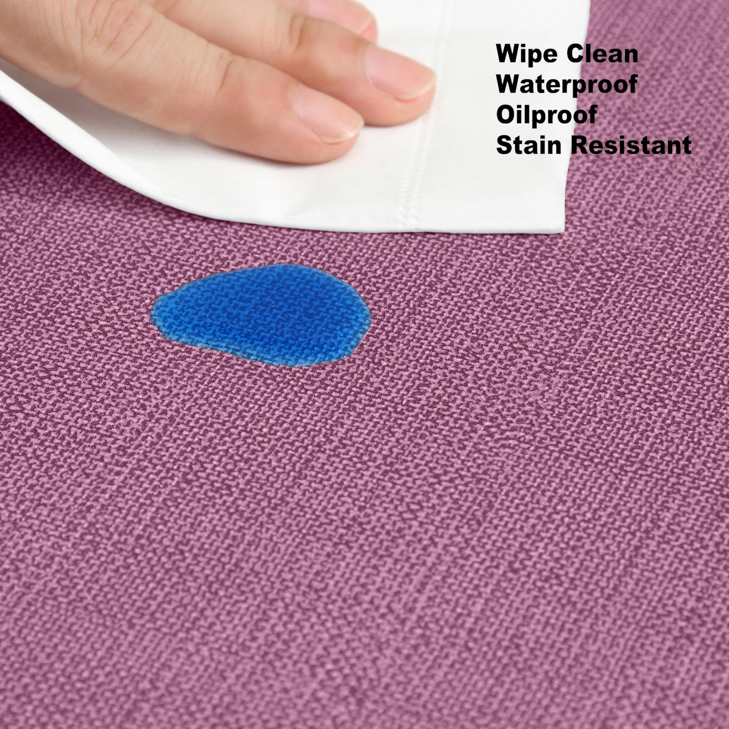 Lintex Cafe Hotel Linen Look Vinyl Flannel Backed Tablecloth, Heavyweight 4 Gauge, 60 x 104 Inch Rectangle, Burgundy Indoor Outdoor Waterproof Wipe Clean Table Cover