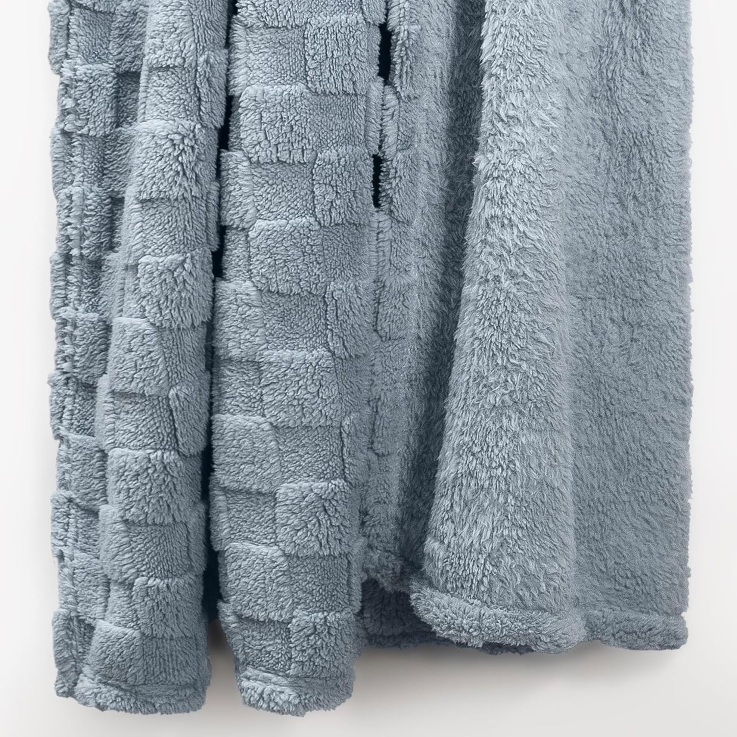 Americanflat 30x40 Jacquard Kids Throw Blanket - Soft, Breathable Mini Fleece for Couch & Bed - Gray Checkered Design