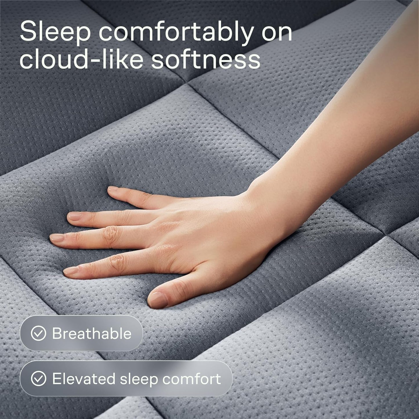 Niagara Sleep Solution Ultra Soft Queen RV Mattress Topper - Bamboo Viscose Pillow Top for Back Pain Relief | Naturally Cooling, Gray
