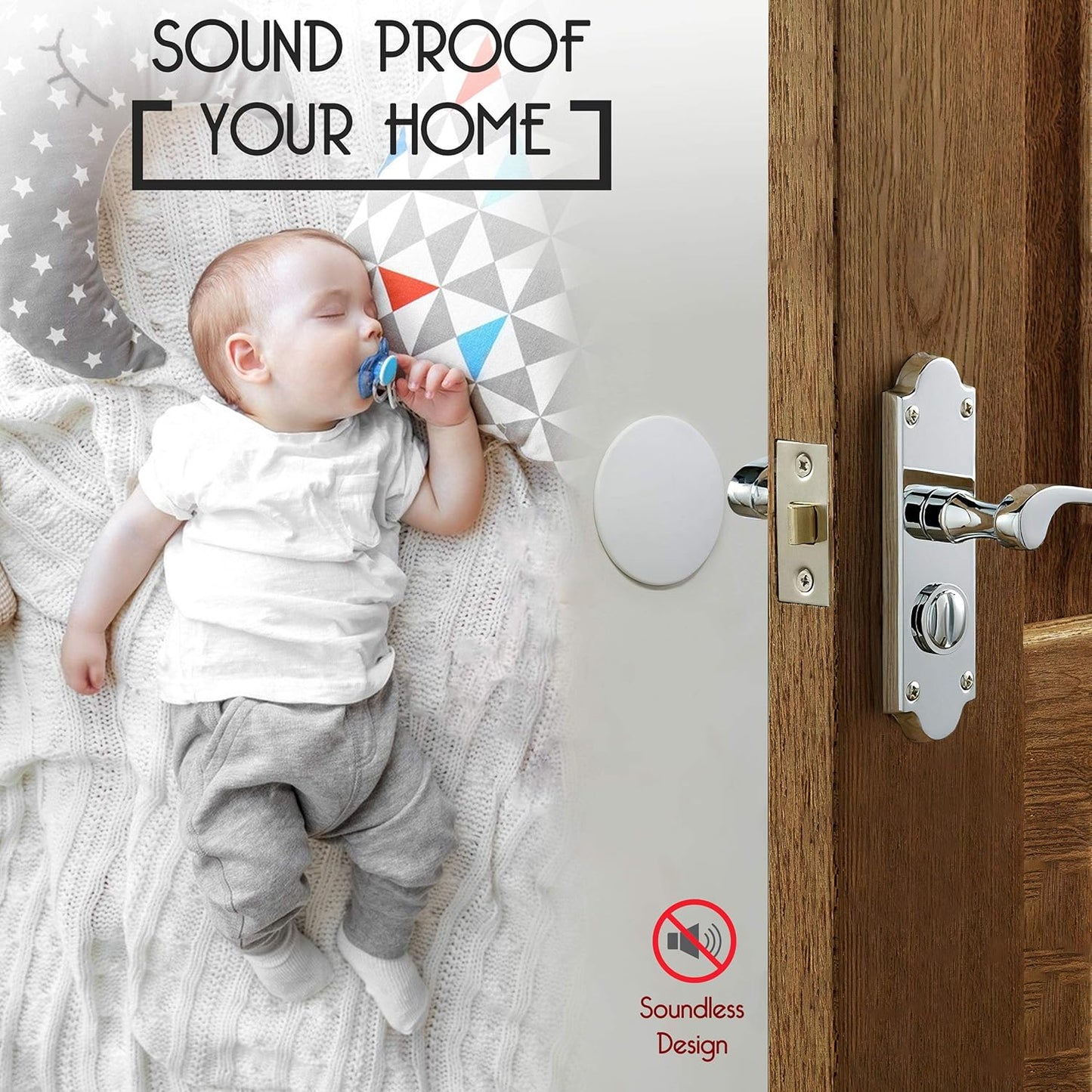 Skiennix Door Stoppers - Large 3.15" Silicone Wall Protectors - Strong Adhesive & Shock Absorbent - 4 Pack - White