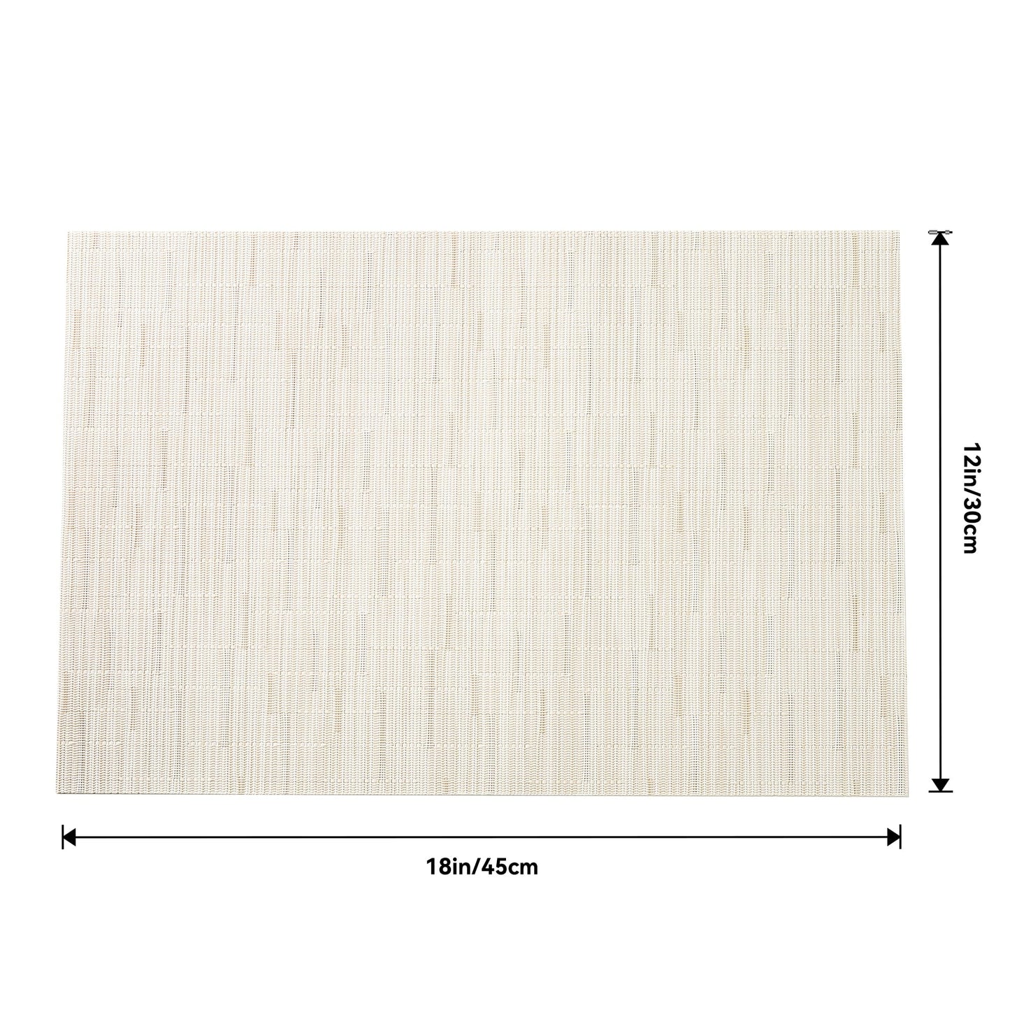 Leetaltree Pale Beige Placemats Set of 12 - Heat Resistant Non-Slip Place mats for Dining Table, Washable Durable PVC Vinyl Woven Table Mats（Pale Beige, 12）