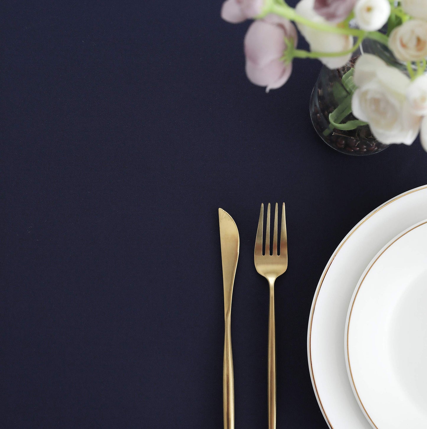 Navy Blue Rectangle Tablecloth Heavy Duty Wrinkle Free Polyester Table Cloths Waterproof, Washable, Spillproof and Oilproof Table Cover for Party, Banquet, Indoor & Outdoor-Square/Oblong 60 x 60 inch