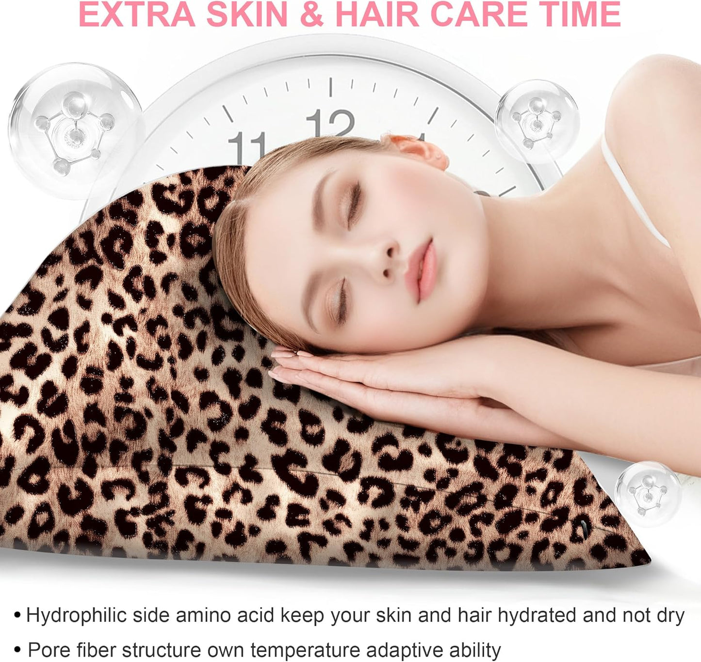 Skiennix Silk Body Pillow Cover - Ultra Smooth & Breathable Cooling Satin | Leopard Brown (20x54 Inches)