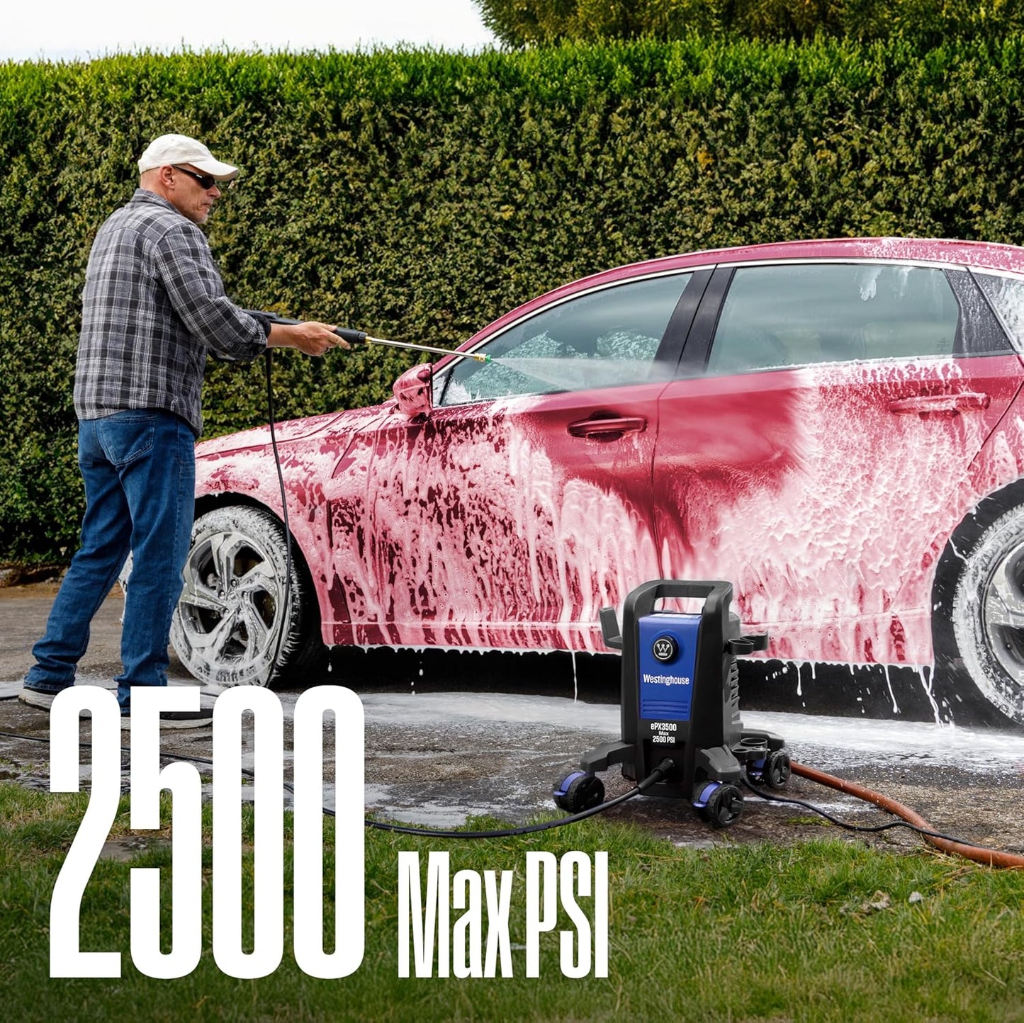 Westinghouse ePX3500 Electric Pressure Washer - 2500 PSI, 1.76 GPM, Anti-Tipping Tech, Onboard Soap Tank, Pro Steel Wand