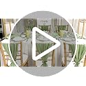 Sage Green Table Runner 27x120in Chiffon 1pc with White Ribbon – 10ft Wedding Decor