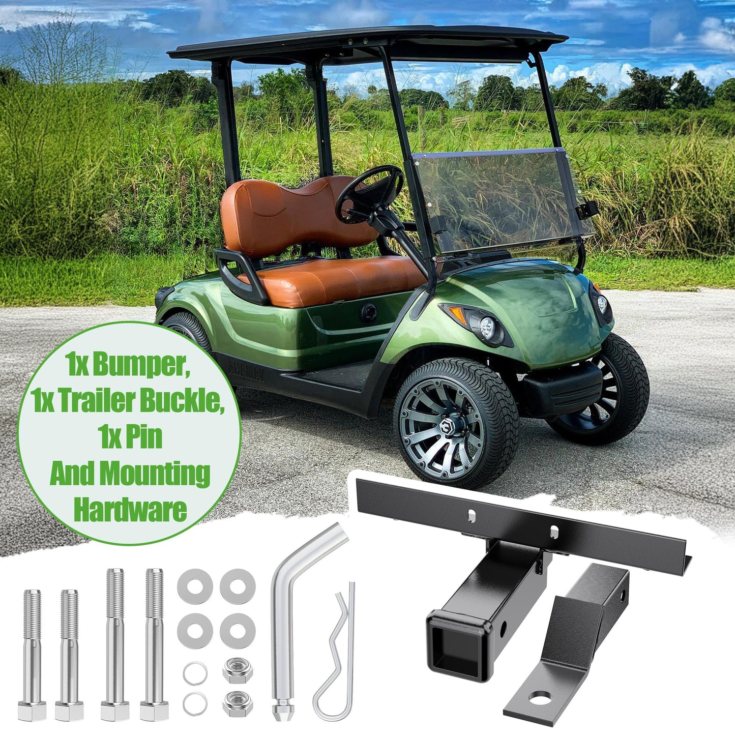 10L0L Golf Cart Bumper Hitch for Yamaha Drive G14 & G29 Golf Cart Models