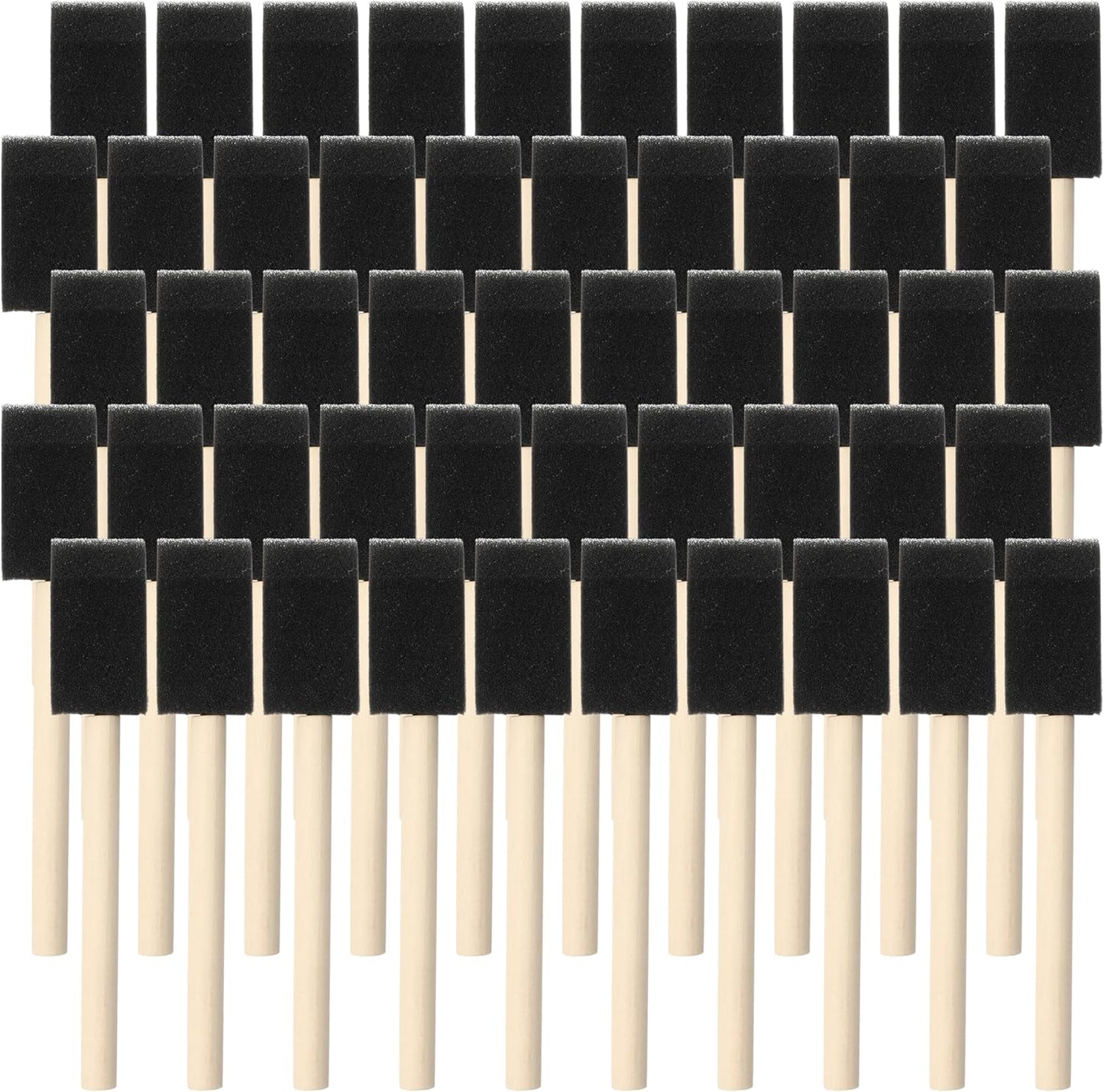 TX LiteArt Foam Paint Brushes - 50 Pcs Disposable 1-Inch Sponge Brushes for Painting & DIY Crafts