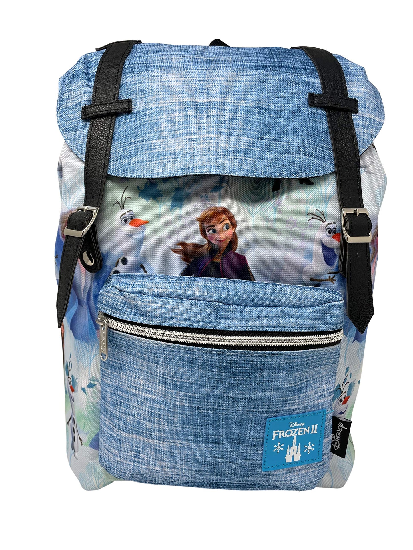 Limited KBNL Frozen 2 Allover Pattern Preppy Vintage Style 16 School Backpack Blue, Large, 20760