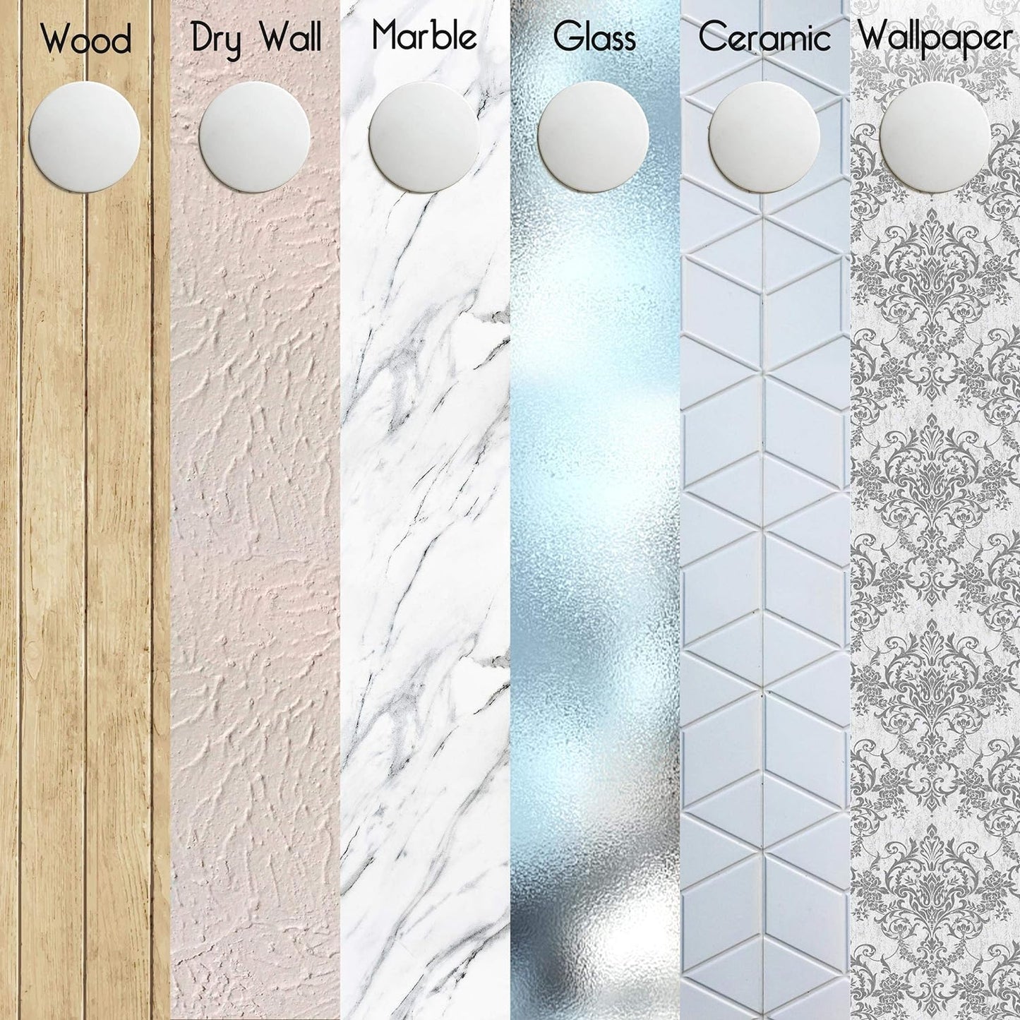 Skiennix Door Stoppers - Large 3.15" Silicone Wall Protectors - Strong Adhesive & Shock Absorbent - 4 Pack - White